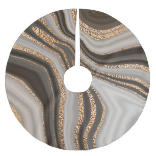 Jupon De Sapin En Polyester Brossé Marbre Brown Gold Design Vintage