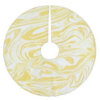 Jupon De Sapin En Polyester Brossé Marbre jaune élégant : Texture dessinée à la main