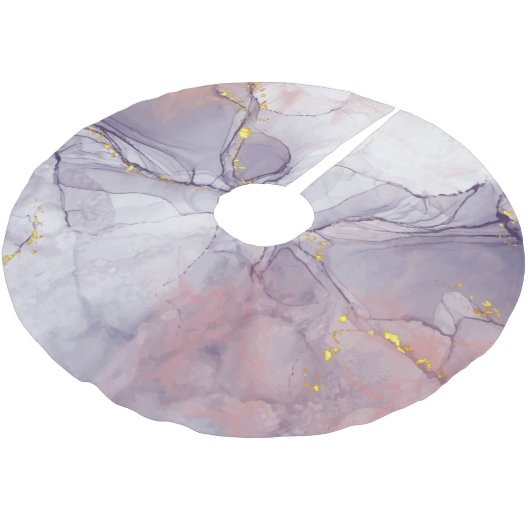 Jupon De Sapin En Polyester Brossé Marbre violet et or (Angle)