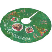 Jupon De Sapin En Polyester Brossé Marching Reindeer Green 3 Jupe d'arbre photo (Angle)