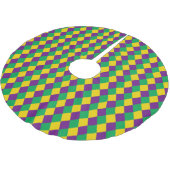 Jupon De Sapin En Polyester Brossé Mardi Gras Diamonds : Motif festif dynamique (Angle)