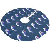 Jupon De Sapin En Polyester Brossé Marlin bleu drôle le père noël (Angle)