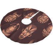 Jupon De Sapin En Polyester Brossé Masques africains ethniques, arrière - plans noirs (Angle)