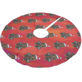 Jupon De Sapin En Polyester Brossé Mastodon festif en rouge (Angle)