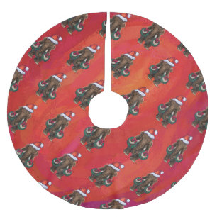 Jupon De Sapin En Polyester Brossé Mastodon festif en rouge