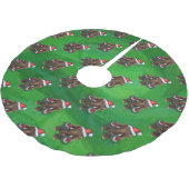 Jupon De Sapin En Polyester Brossé Mastodon festif sur vert (Angle)