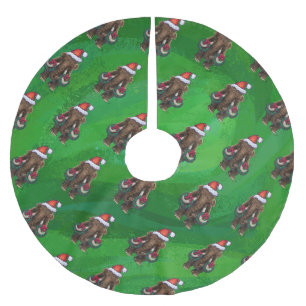 Jupon De Sapin En Polyester Brossé Mastodon festif sur vert