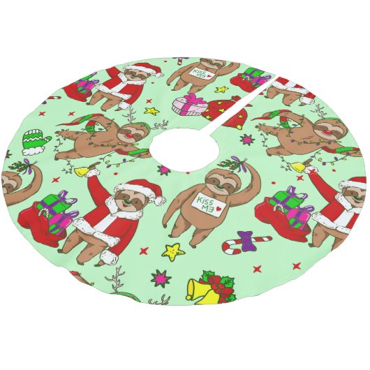 Jupon De Sapin En Polyester Brossé mauvais noël santa claus (Angle)