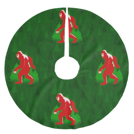 Jupon De Sapin En Polyester Brossé mauvais xmas bigfoot yeti (Devant)
