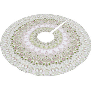 Jupon De Sapin En Polyester Brossé Médaille du printemps rose et vert Motif