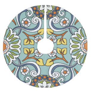 Jupon De Sapin En Polyester Brossé Médaillon Turc style Motif Vintage