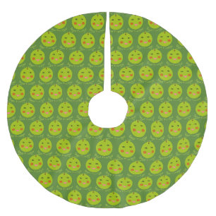 Jupon De Sapin En Polyester Brossé Meilleur enseignant Joyeuse jupe d'arbre à pomme