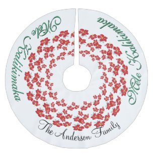 Jupon De Sapin En Polyester Brossé Mele Kalikimaka Hawaiian VOTRE NOM Arbre Jupe