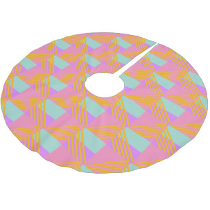 Jupon De Sapin En Polyester Brossé Memphis Style 90s Throwback Motif coloré