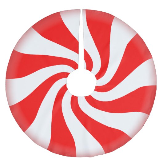 Jupon De Sapin En Polyester Brossé Menthe poivrée de sucrerie de Noël (Devant)