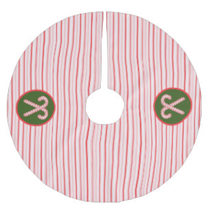 Jupon De Sapin En Polyester Brossé Menthe poivrée/sucre de canne Noël