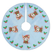 Jupon De Sapin En Polyester Brossé Meow Christmas (Devant)