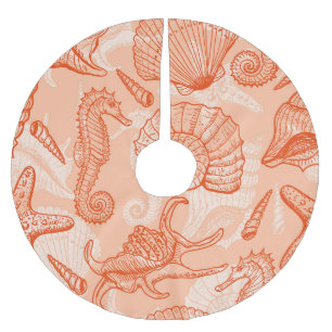 Jupon De Sapin En Polyester Brossé Mer tirée à la main : Motif Vintage