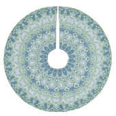 Jupon De Sapin En Polyester Brossé Mer Vert et Bleu Côte Motif Mandala (Devant)