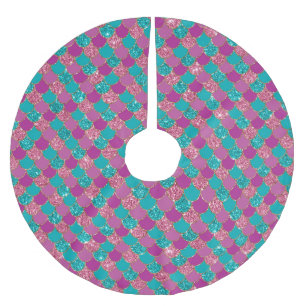 Jupon De Sapin En Polyester Brossé Mermaid Glitz à la menthe rose Aqua