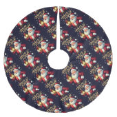 Jupon De Sapin En Polyester Brossé Merry Bright Santa Holding Lantern Illustration (Devant)