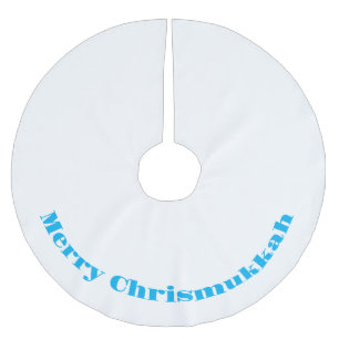 Jupon De Sapin En Polyester Brossé Merry Chrismukkah Jupe d'arbre bleu et blanc