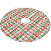 Jupon De Sapin En Polyester Brossé Merry Christmas Decorative Plaid Tartan  (Angle)