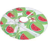 Jupon De Sapin En Polyester Brossé Merry Christmas Tree Jupe Watermelon Bow (Angle)