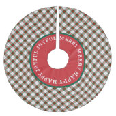 Jupon De Sapin En Polyester Brossé MERRY Words Scottish Tartan (Devant)