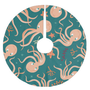 Jupon De Sapin En Polyester Brossé Merveilles sous-marines : Octopus Starfish Dance