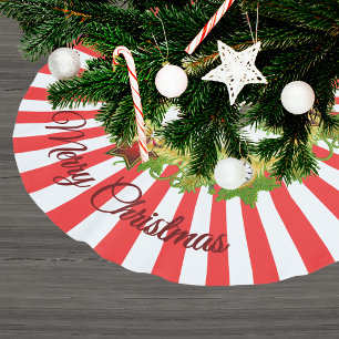 Jupon De Sapin En Polyester Brossé Merveilleuse couronne de Noël avec bandes