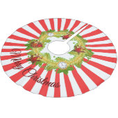 Jupon De Sapin En Polyester Brossé Merveilleuse couronne de Noël avec bandes (Angle)