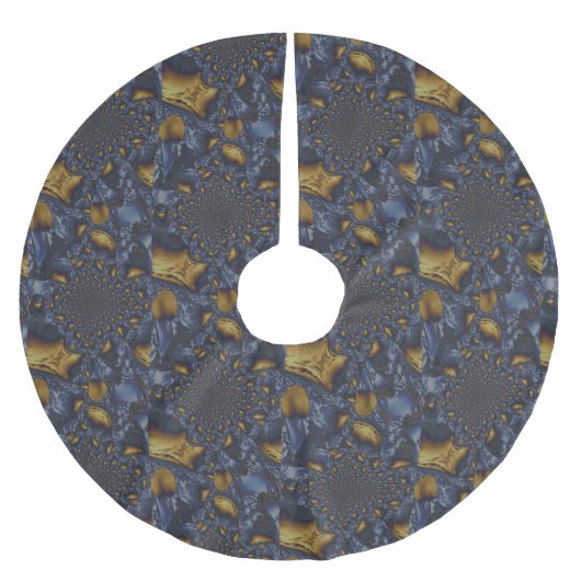 Jupon De Sapin En Polyester Brossé Métal Moulé or et argent bleu (Devant)