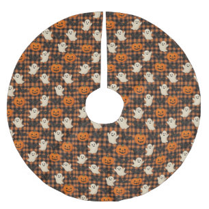 Jupon De Sapin En Polyester Brossé Mignonne, en vichy halloween fantôme chauves-souri
