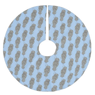 Jupon De Sapin En Polyester Brossé Mignonne manatée bébé avec bulles illustration