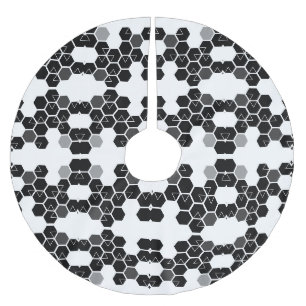 Jupon De Sapin En Polyester Brossé Mignons motifs de données hexadécimales noir et bl