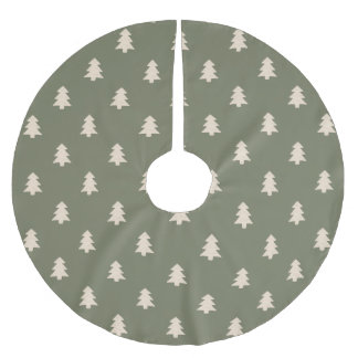 Jupon De Sapin En Polyester Brossé Minimalist Pine Tree Neutral Boho Farmhouse Green