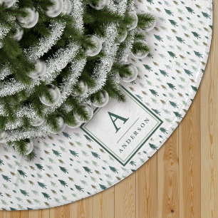 Jupon De Sapin En Polyester Brossé Minuscules arbres Jupe d'arbre monogramme