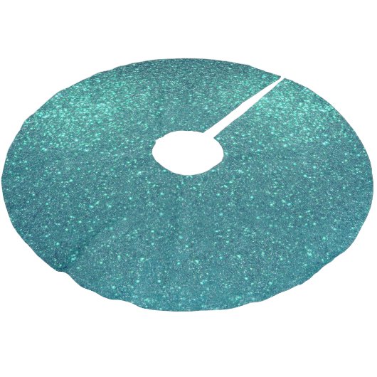 Jupon De Sapin En Polyester Brossé Mitter Chic Elegant Teal Blue Sparkly (Angle)