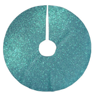 Jupon De Sapin En Polyester Brossé Mitter Chic Elegant Teal Blue Sparkly