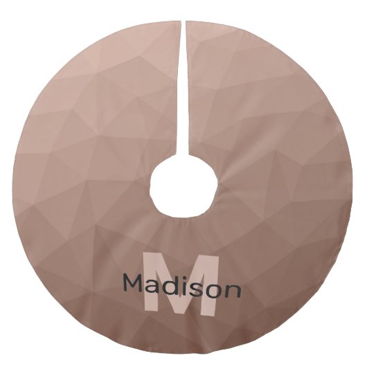 Jupon De Sapin En Polyester Brossé Mocha Brown motif de maillage géométrique Monogram (Devant)