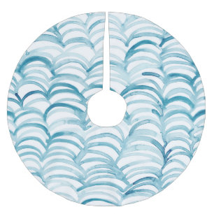 Jupon De Sapin En Polyester Brossé Modèle de style japonais Vague bleueIllustration