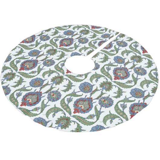 Jupon De Sapin En Polyester Brossé Modèle floral arabesque (Angle)