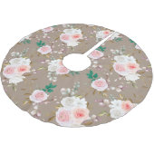 Jupon De Sapin En Polyester Brossé Modèle floral classique (Angle)