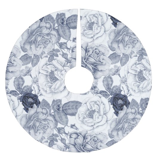 Jupon De Sapin En Polyester Brossé Modèle floral classique (Devant)