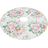 Jupon De Sapin En Polyester Brossé Modèle floral classique (Angle)