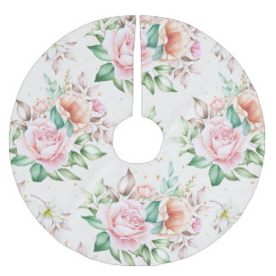Jupon De Sapin En Polyester Brossé Modèle floral classique