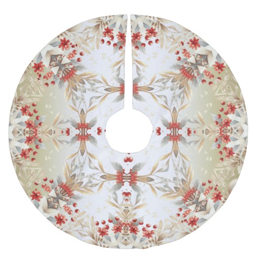 Jupon De Sapin En Polyester Brossé Modern Holiday Flowers Tree Skirt (Devant)