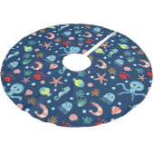 Jupon De Sapin En Polyester Brossé Monde marin (Angle)