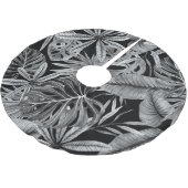 Jupon De Sapin En Polyester Brossé Monochrome Tropical, Aquarelle Texture Feuille. (Angle)